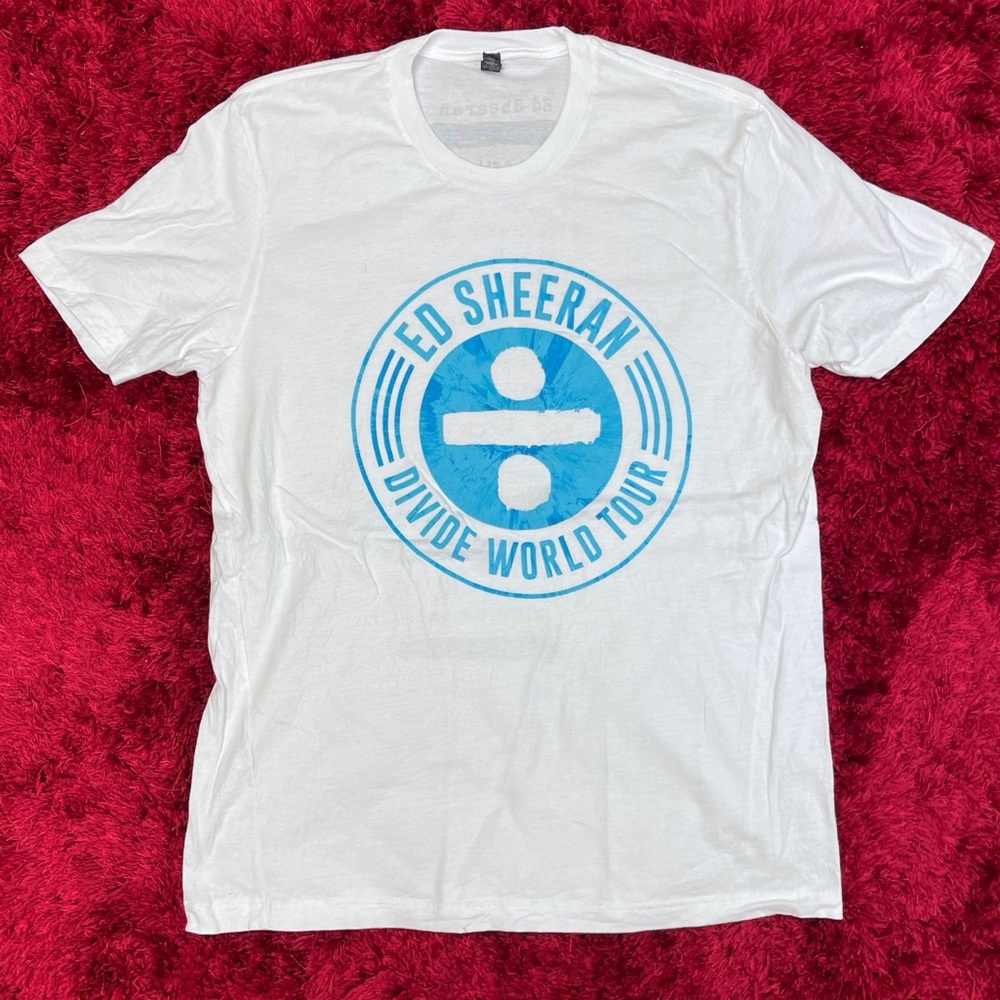 Ed Sheeran Divide World Tour Tee Black XL USA Dates White Blue Plus X